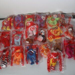 McDonalds 2004 Happy Meal 25 Years TY Bears Complete Set of 20 - Sealed Packages